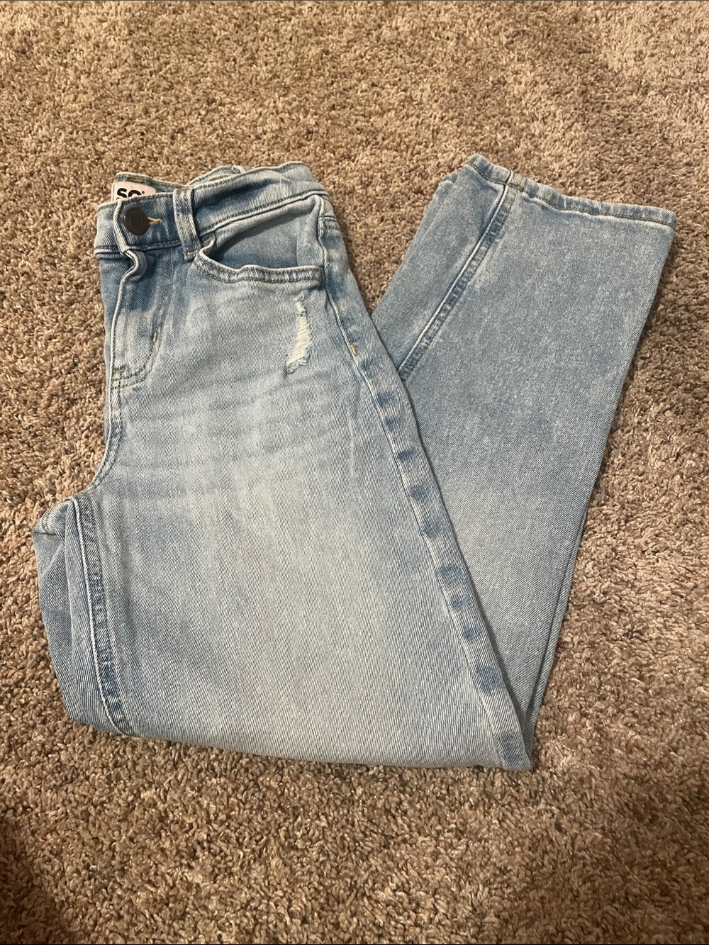 SO Kohl’s Light Blue High-Rise Straight Jeans Girls 10